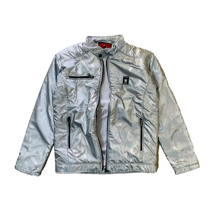 Metallic Winter Jacket Silver